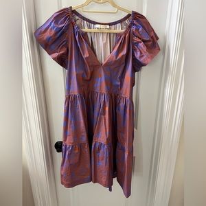 Marie Oliver orange and blue dress